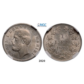 05.05.2013, Auction 2/2820. Romania, Carol I, 1866­-1914, Leu 1870­-C, Bucharest, NGC MS64