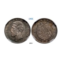 05.05.2013, Auction 2/2823. Romania, Carol I, 1866­-1914, Leu 1881­-V, Vienna, Silver, NGC MS64