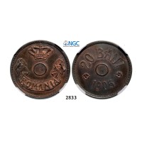 05.05.2013, Auction 2/2833. Romania, Carol I, 1866­-1914, Pattern 20 Bani 1905, Brussels, Copper, NGC MS63RB