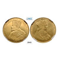 05.05.2013, Auction 2/2843. Romania, Ferdinand I, 1914-­1927, 25 Lei 1922, London, GOLD, NGC MS62