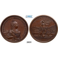 05.05.2013, Auction 2/2859. Russia, Medal, Bronze Medal by T. Iwanoff, dated 1759 "Victory at Kunerdorf", NGC MS65BN