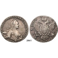 05.05.2013, Auction 2/2861. Russia, Catherine II, 1762-­1796, Rouble (Rubel) 1769­-СПБ/CA, St. Petersburg, Silver