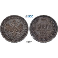 05.05.2013, Auction 2/2897. Russia, Alexander II, 1854-­1881, Rouble (Rubel) 1875-­СПБ/НI, St. Petersburg, Silver, NGC AU