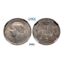 05.05.2013, Auction 2/2982. Serbia, Milan I. Obrenovic, 1868-­1889, Dinar 1875, Vienna, Silver, NGC AU58