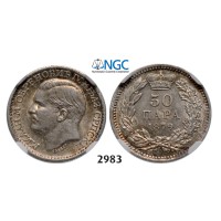 05.05.2013, Auction 2/2983. Serbia, Milan I. Obrenovic, 1868-­1889, 50 Para 1879, Vienna, Silver, NGC AU58