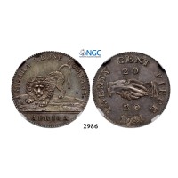 05.05.2013, Auction 2/ 2986. Sierra Leone, British Colony-­Sierra Leone Company, 20 Cents 1791, Silver, NGC AU58