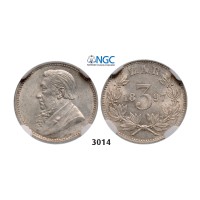 05.05.2013, Auction 2/3014. South Africa, Zuid­-Afrikaansche Republiek (ZAR), 3 Pence 1897, Silver, NGC MS64