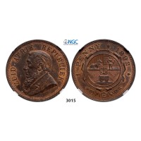 05.05.2013, Auction 2/3015. South Africa, Zuid­-Afrikaansche Republiek (ZAR), Penny 1892, Bronze, NGC MS64RB
