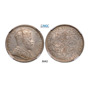 05.05.2013, Auction 2/ 3042. Straits Settlements (Singapore/Malaysia), Edward VII, 1901-­1910, Dollar 1903­-B, Bombay, Silver, NGC MS62