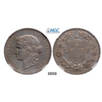 05.05.2013, Auction 2/3050. Switzerland, Helvetian Republic, 5 Francs 1889­-B, Bern, Silver , NGC AU58