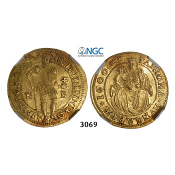 05.05.2013, Auction 2/3069. Transylvania, Habsburg occupation under Rudolph II, 1598­-1604, Ducat 1600­-NB, Nagybanya, GOLD, NGC MS62