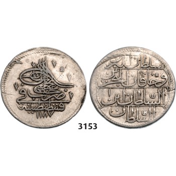 05.05.2013, Auction 2/3153. Turkey, Abdul Hamid I, AH1187-­1203 (1774-­1789 AD), Yirmilik (20 Para) AH1187 Year 1 (1774) Kostantiniye (Istanbul) Billon