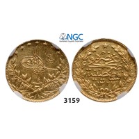05.05.2013, Auction 2/ 3159. Turkey, Muhammad V, AH1327-­1336 (1909­-1918 AD), 50 Kurus AH1327/4 (1912 AD) Kostantiniye (Instanbul) GOLD, NGC AU55