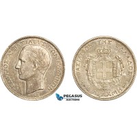 A6/137, Greece, George I, Drachma 1868 A, Paris Mint, Silver, KM# 38, Cleaned long ago, now re-toned, EF