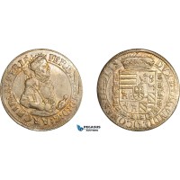 A7/17, Austria, Archduke Ferdinand, Taler ND (1564-95) Hall Mint, Silver (28.45 g) Dav-8094 var., Magenta/blue toning, some adjustments, EF