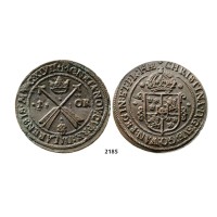 2185. Sweden, Kristina, 1632-­1654, 1 Öre 1647, Avesta, Copper