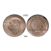 2845, Romania, Carol II, 250 Lei 1935, Silver, NGC MS64, Rare Grade!