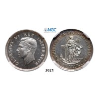 3021. South Africa, Union of South Africa, George VI, 1936-­1952, Shilling 1944, Pretoria, Silver, NGC PF63