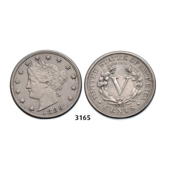 3165, United States, Liberty Nickel (5 Cents) 1886, Dark Grey Toning, High Grade