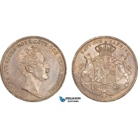 A7/677, Sweden, Oscar I, Riksdaler Specie 1848 AG, Stockholm Mint, Silver, SM 29, Old cabinet toning! EF-UNC