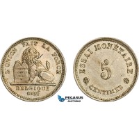 A7/81, Belgium, Leopold I, ESSAI 5 Centimes 1859, Dup. 682, UNC