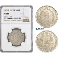 AG885, Austria, Joseph II, 20 Kreuzer 1787­ B, Kremnitz Mint, Silver, KM# 2068, NGC AU55