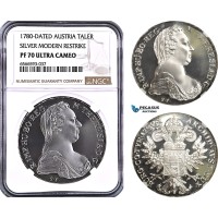 AH274, Austria, Maria Theresia, 1 Taler 1780-Dated, Silver Modern Restrike, NGC PF70UC, Top Pop!