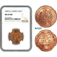 AI437, German East Africa, 1 Pesa 1890, Berlin Mint, NGC MS65RB