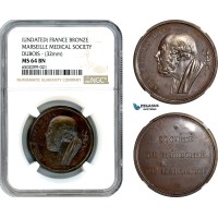 AI548, France, Bronze Medal ND by Dubois, Marseille Medical Society, NGC MS64BN