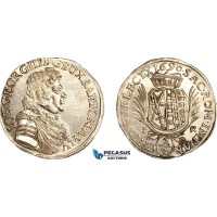 AI625, Germany, Saxony (Sachsen) Johann Georg III, 2/3 Taler 1690 IK, Dresden Mint, Silver (15.66g) Lightly cleaned on Obv, Lustrous, EF-UNC