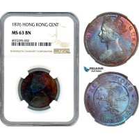 AI936, Hong Kong, Victoria, 1 Cent 1876, NGC MS63BN