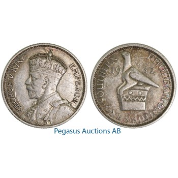 A48, Southern Rhodesia (Zimbabwe) George V, Shilling 1932, Few Straches!
