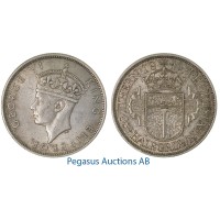 A55, Southern Rhodesia (Zimbabwe) George VI, Half Crown 1942, Very Nice! A55, Southern Rhodesia (Zimbabwe) George VI, Half Crown 1942, Very Nice!