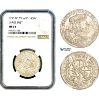 A6/469, Spain, Alfonso XIII, 2 Pesetas 1905 SMV, Valencia Mint, Silver, KM# 725, NGC MS63