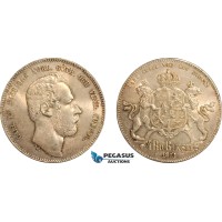 A6/479, Sweden, Carl XV, 4 Riksdaler Riksmynt 1871 ST, Stockholm Mint, Silver, SM24, Nice Toning, Few scratches, EF-UNC