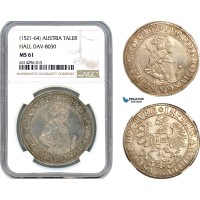 A7/16, Austria, Ferdinand I, Posthumous Taler ND (1521-64) Struck in 1565 during Maximilian II, Hall Mint, Silver, Dav-8030, Very lustrous! NGC MS61, Rare!