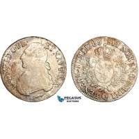 A7/196, France, Louis XVI, Ecu 1785 Q, Perpignan Mint, Silver (29.24 g) Gad. 356, Dav-1333, Some adjustments, Spotted magenta/violet toning! EF-UNC