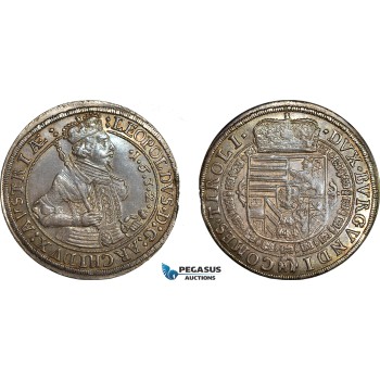 A7/24, Austria, Archduke Leopold V, Taler 1632, Hall Mint, Silver (28.45 g) Dav-3338, Beautiful multicolour toning! EF