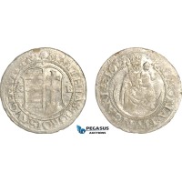 A7/305, Hungary, Matthias II, Groschen 1615 NB, Nagybanya Mint, Silver, H. 1133, Lustrous, UNC