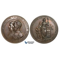 AA013, Serbia & Turkey, Bronze Medal 1865 (Ø44mm, 42g) by Seidan, Liberation from Ottoman Rule, RR!!