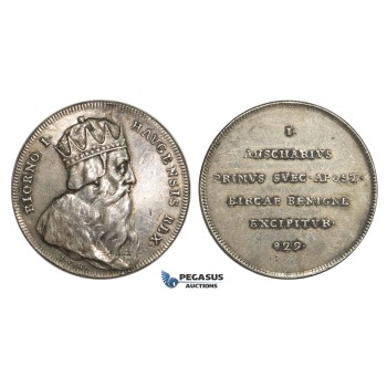 AA014, Sweden, Silver Medal (c. 1700) (Ø33mm, 14g) by Hedlinger, King Bjorn I