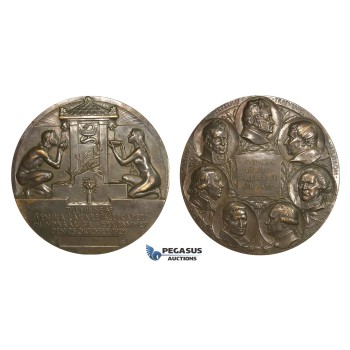 AA018, Sweden, Bronze Art Nouveau Medal 1908 (Ø70mm, 138g) by Lindberg, Swedish Medical Association Centenary