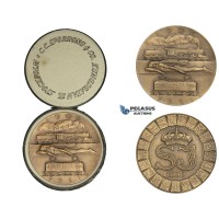 AA021 Sweden, Art Deco Bronze Medal 1931 (Ø50mm, 45.6g) by Sporrong & Co., Train, Railroad