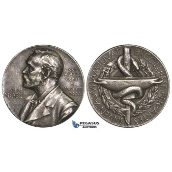 AA022, Sweden, Silver Medal ND (Ø27mm, 11.8g) Alfred Nobel, Swedish Medical Society