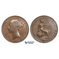 AA033, Great Britain, Victoria, Penny 1855, Brown VF