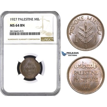 AA060, Palestine, 1 Mil 1927, London, NGC MS64BN