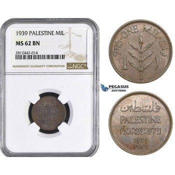 AA061, Palestine, 1 Mil 1939, London, NGC MS62BN