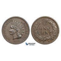 AA167, United States, Indian Cent 1873 open 3, Philadelphia, XF-AU