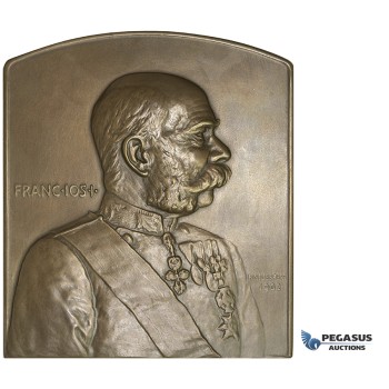 AA172, Austria, Bronze Plaque Medal 1902 (71x80mm, 217g) by Neuberger, Franz Joseph