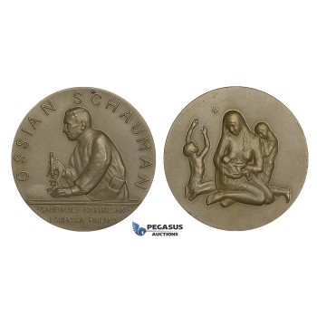 AA180, Finland & Sweden, Bronze Medal 1948 (Ø55.5mm, 85g) Ossian Schauman, Medicine, Nude Art